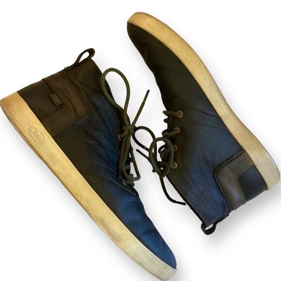 Mens Chaco Mid Davis Dark Olive Green Off White Lace Up Fashion Sneakers Size 12 - Picture 3 of 15